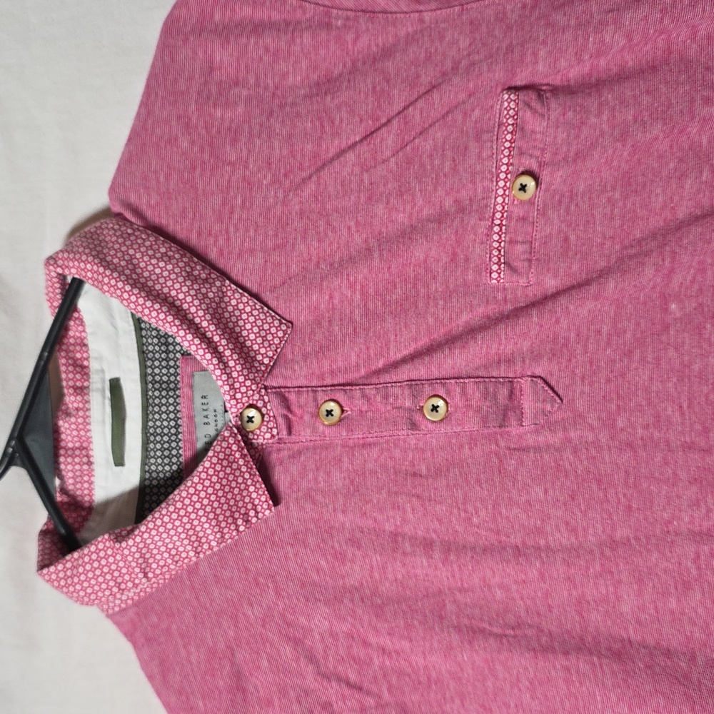 Ted Baker Raspberry Polo Shirt Small - Picture 2 of 6